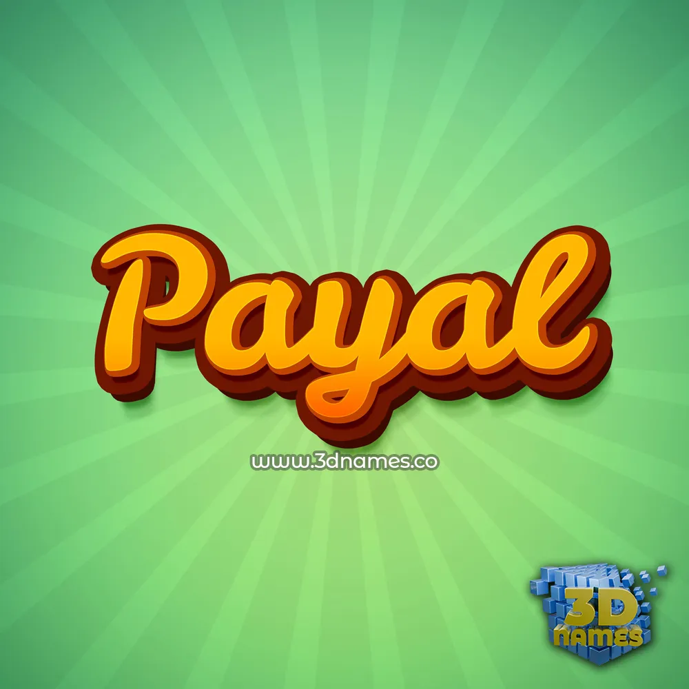 payal in Green Rays style - 3D name wallpaper