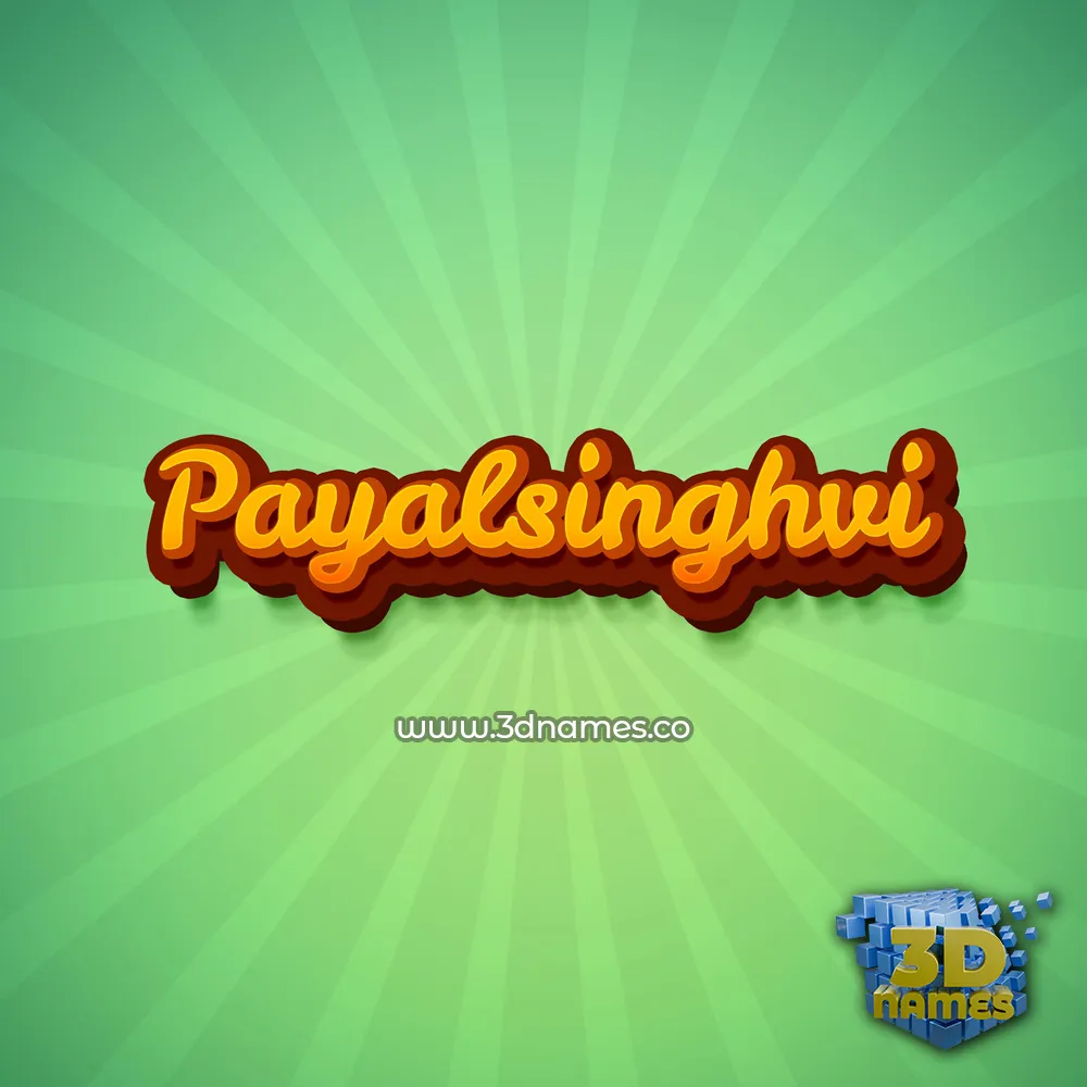 payalsinghvi in Green Rays style - 3D name wallpaper