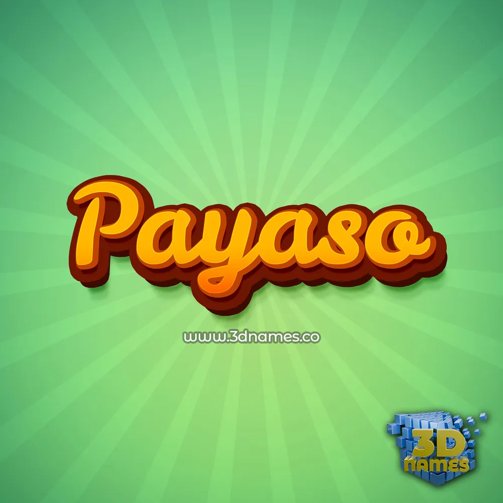 payaso in Green Rays style - 3D name wallpaper