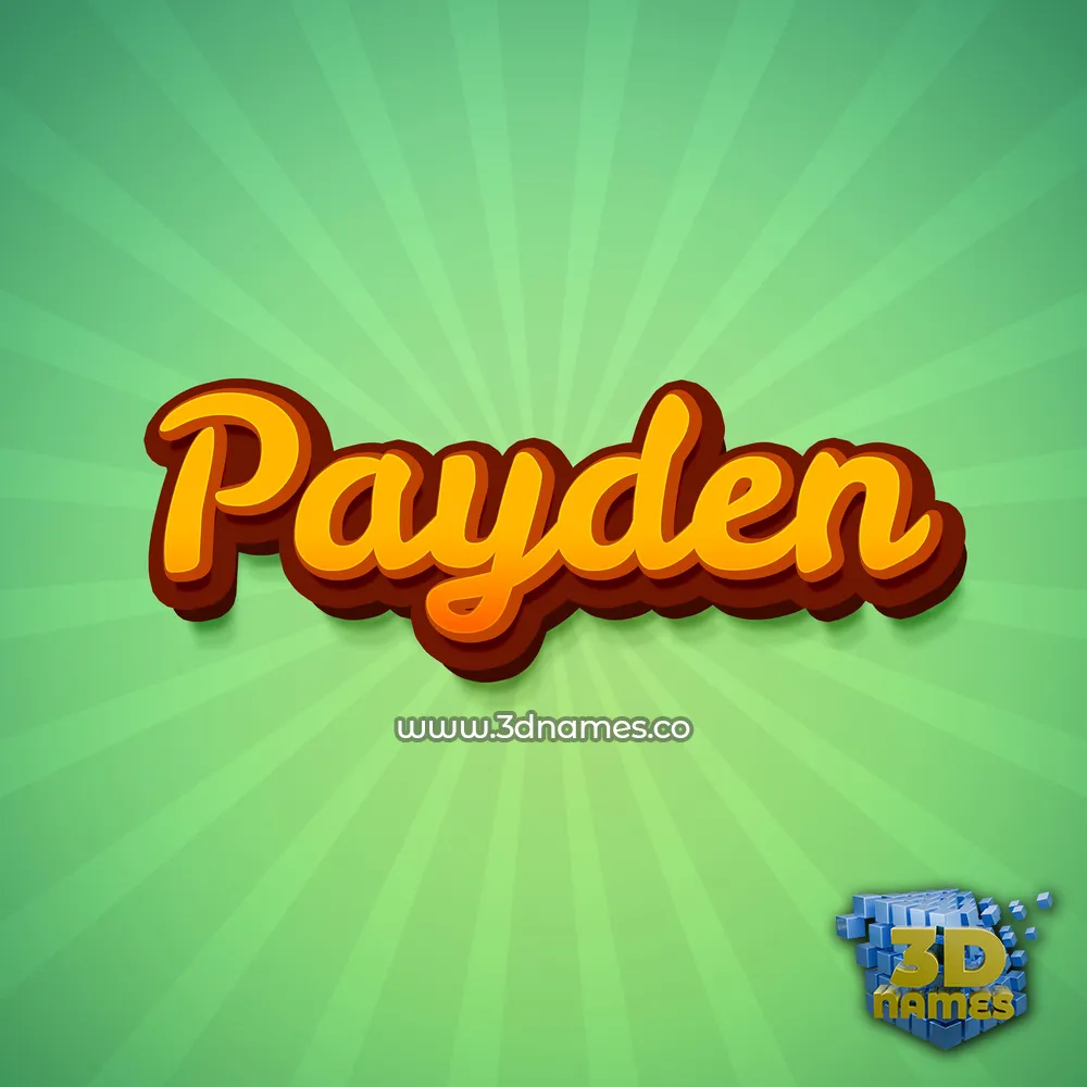 payden in Green Rays style - 3D name wallpaper