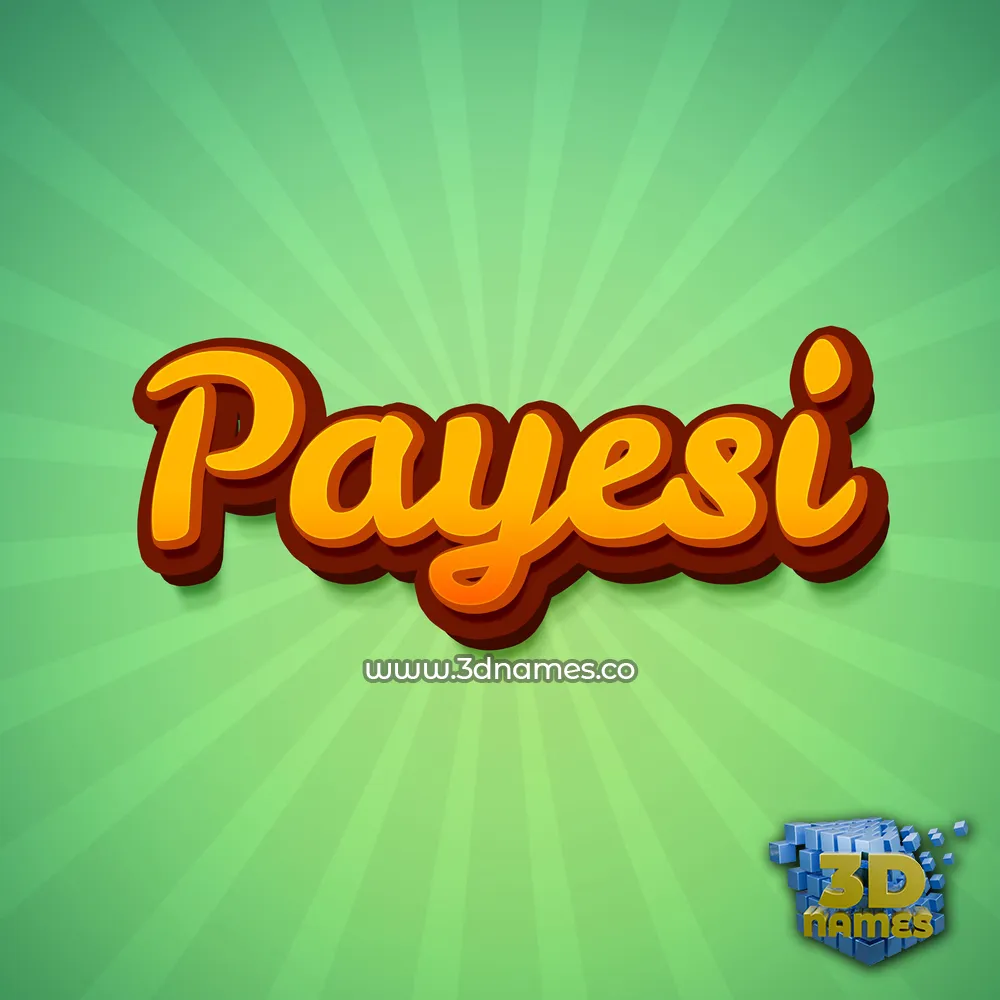 payesi in Green Rays style - 3D name wallpaper