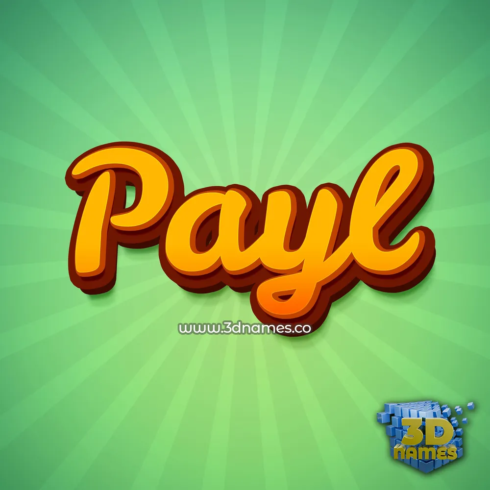 payl in Green Rays style - 3D name wallpaper