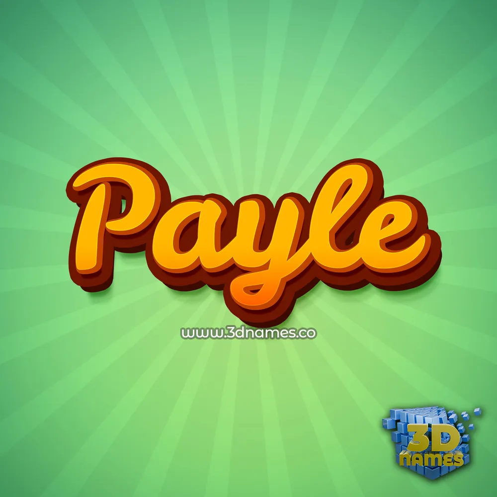 payle in Green Rays style - 3D name wallpaper
