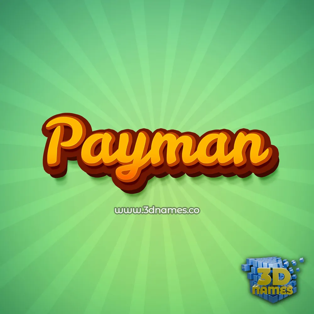 payman in Green Rays style - 3D name wallpaper