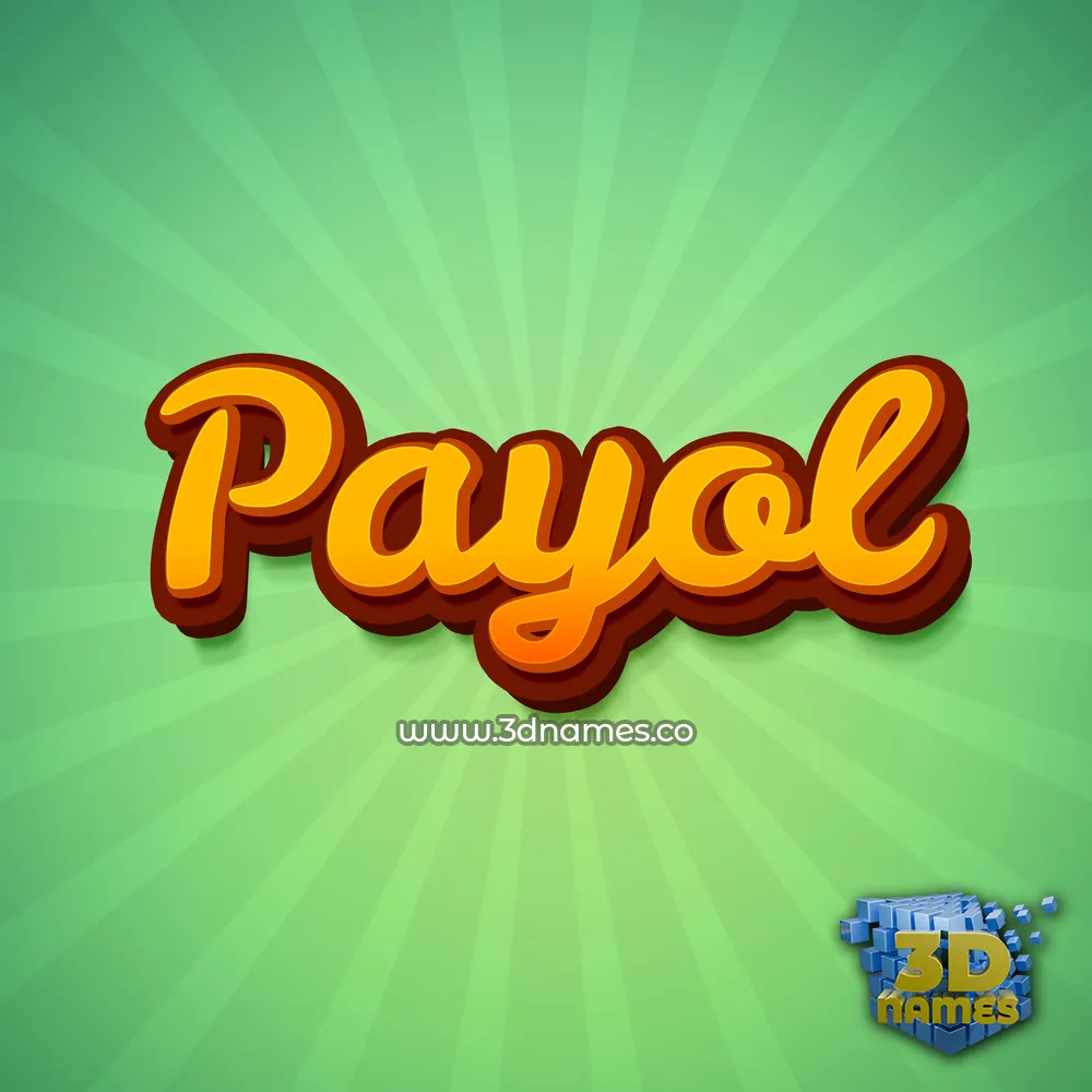 payol in Green Rays style - 3D name wallpaper