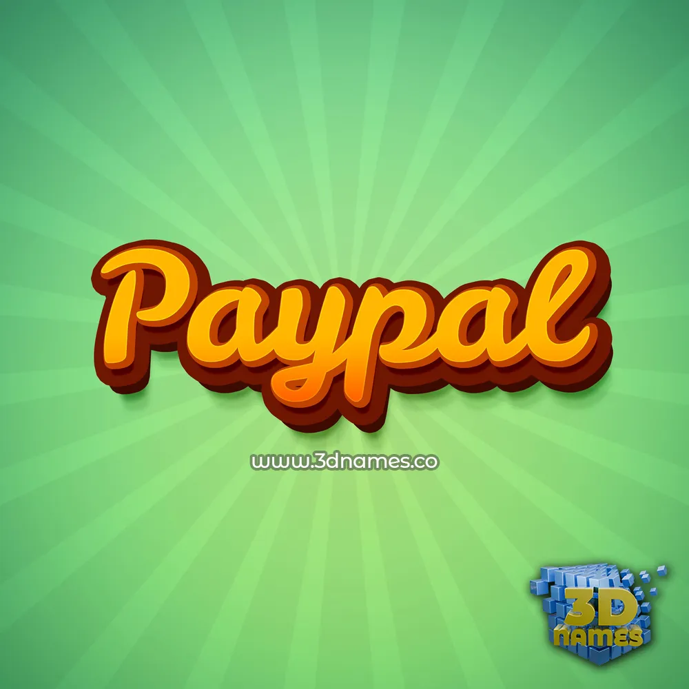 paypal in Green Rays style - 3D name wallpaper