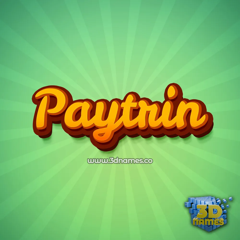 paytrin in Green Rays style - 3D name wallpaper