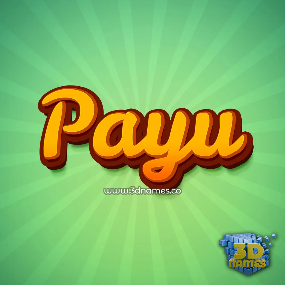 payu in Green Rays style - 3D name wallpaper