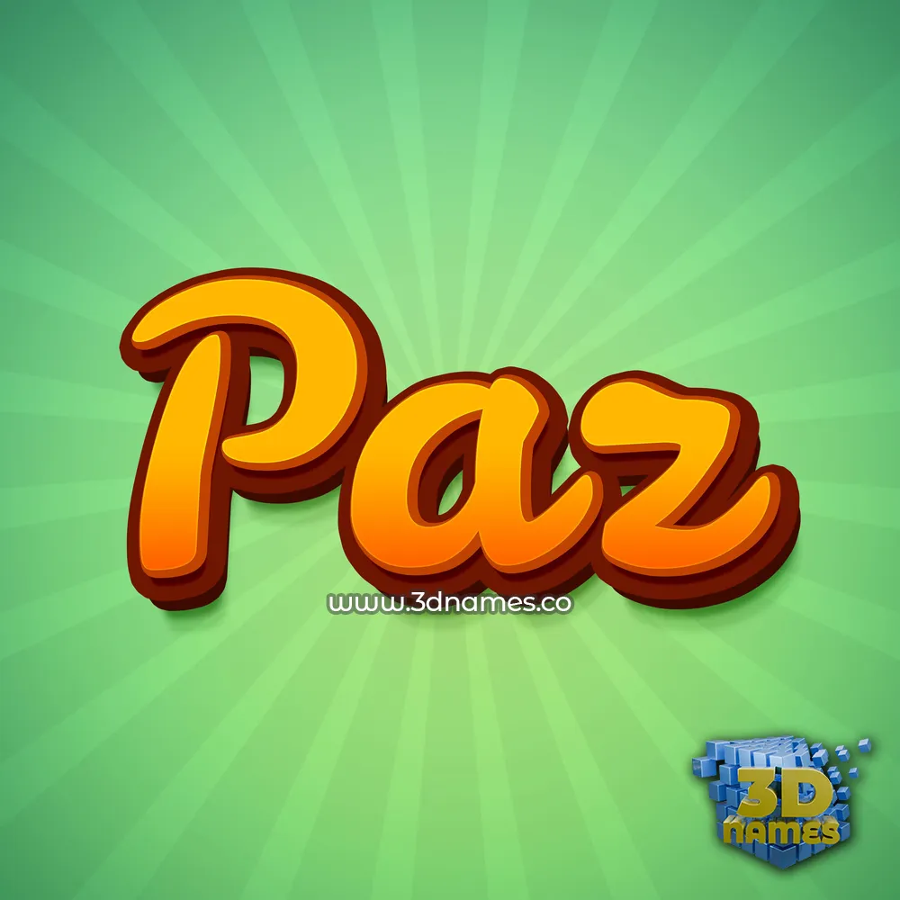 paz in Green Rays style - 3D name wallpaper