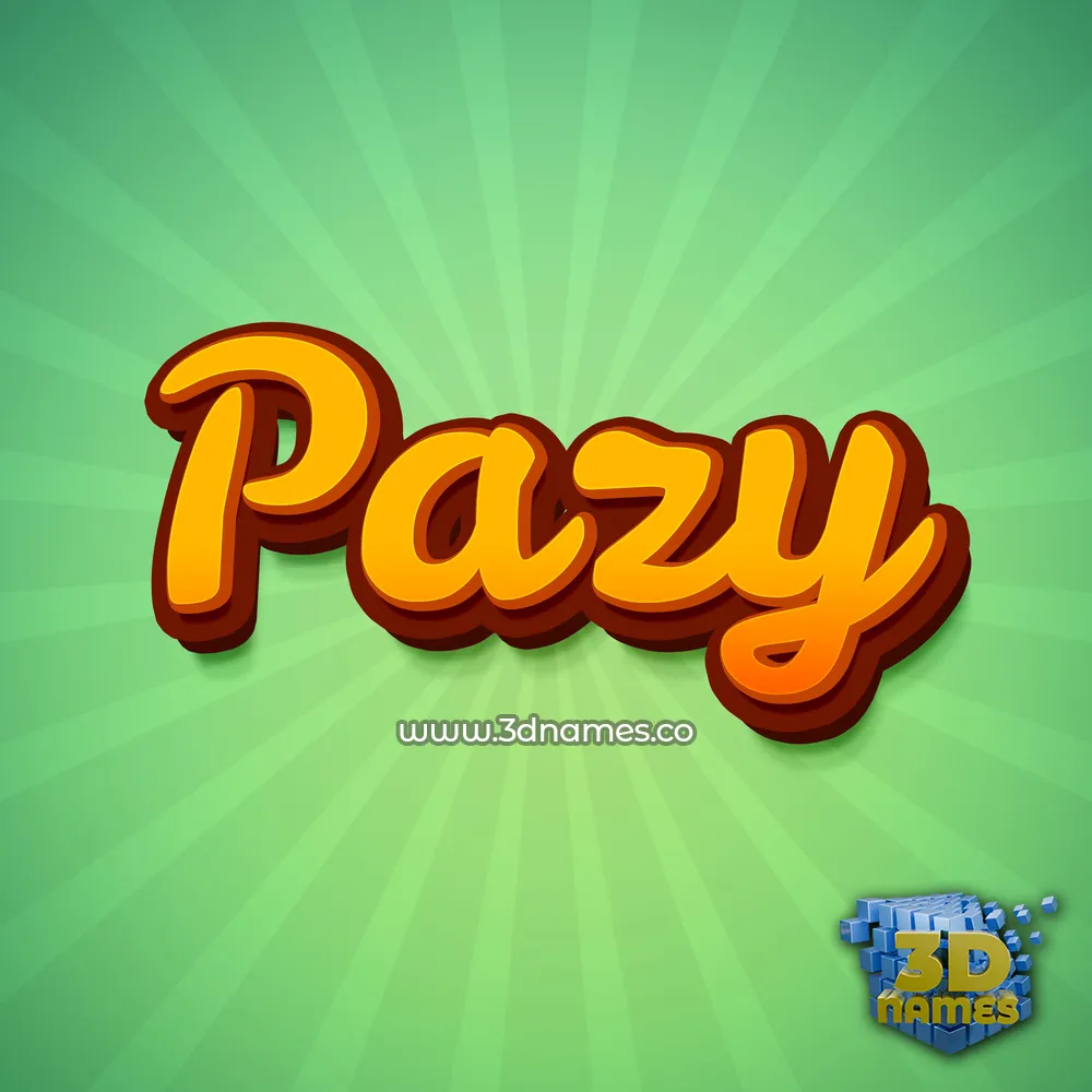 pazy in Green Rays style - 3D name wallpaper