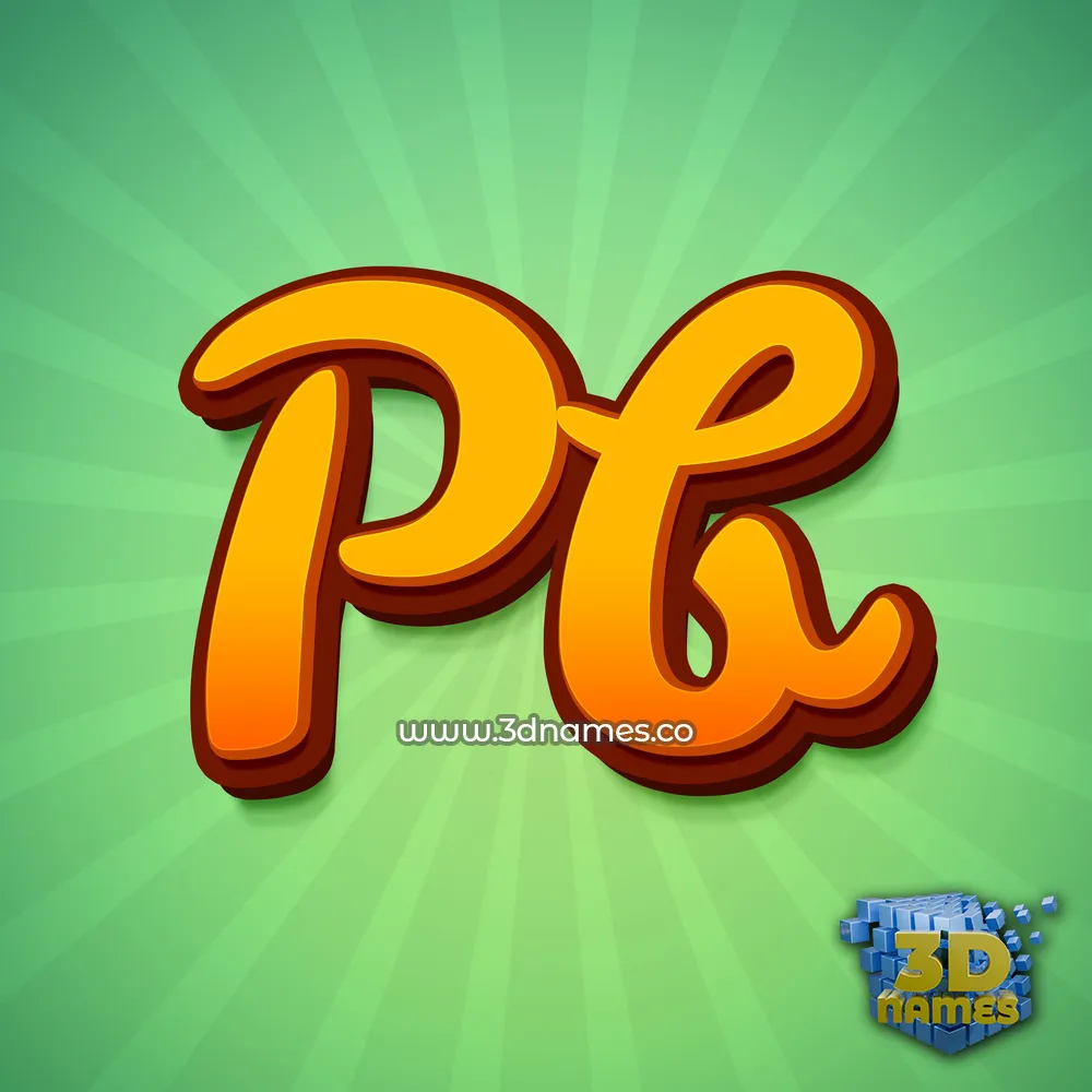 pb in Green Rays style - 3D name wallpaper