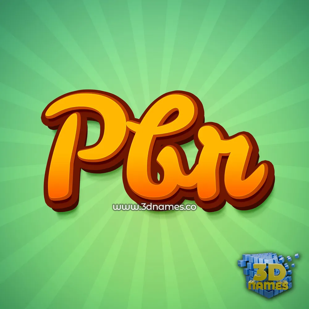 pbr in Green Rays style - 3D name wallpaper