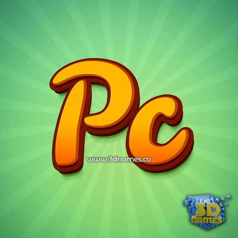 pc in Green Rays style - 3D name wallpaper