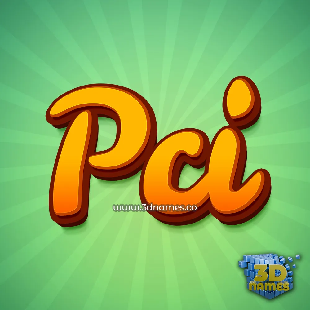 pci in Green Rays style - 3D name wallpaper