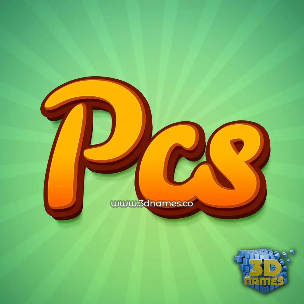 pcs in Green Rays style - 3D name wallpaper