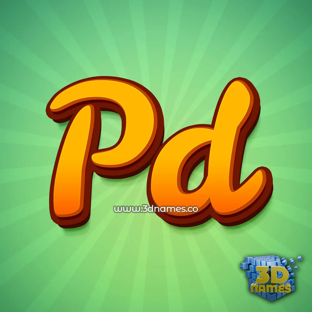 pd in Green Rays style - 3D name wallpaper