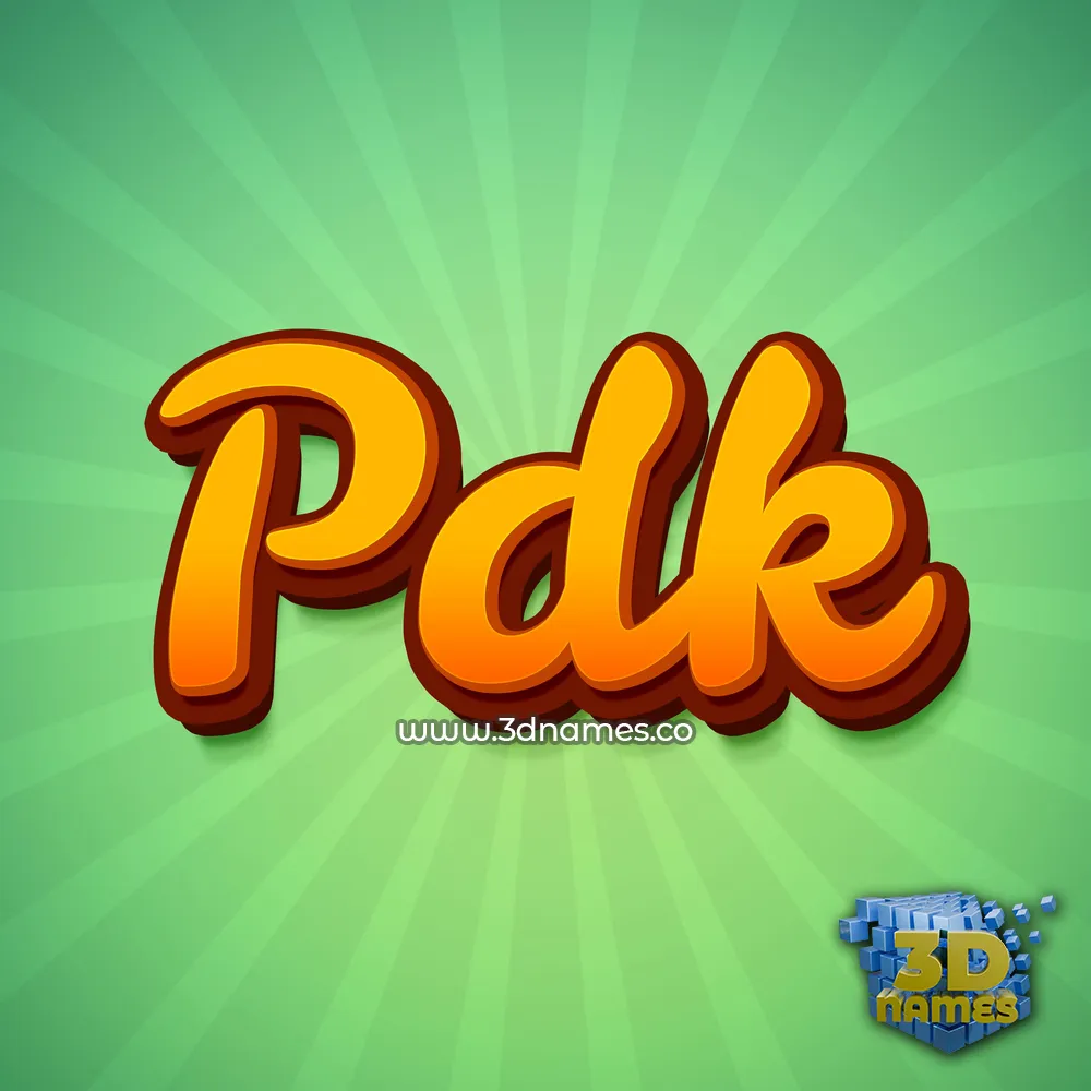 pdk in Green Rays style - 3D name wallpaper