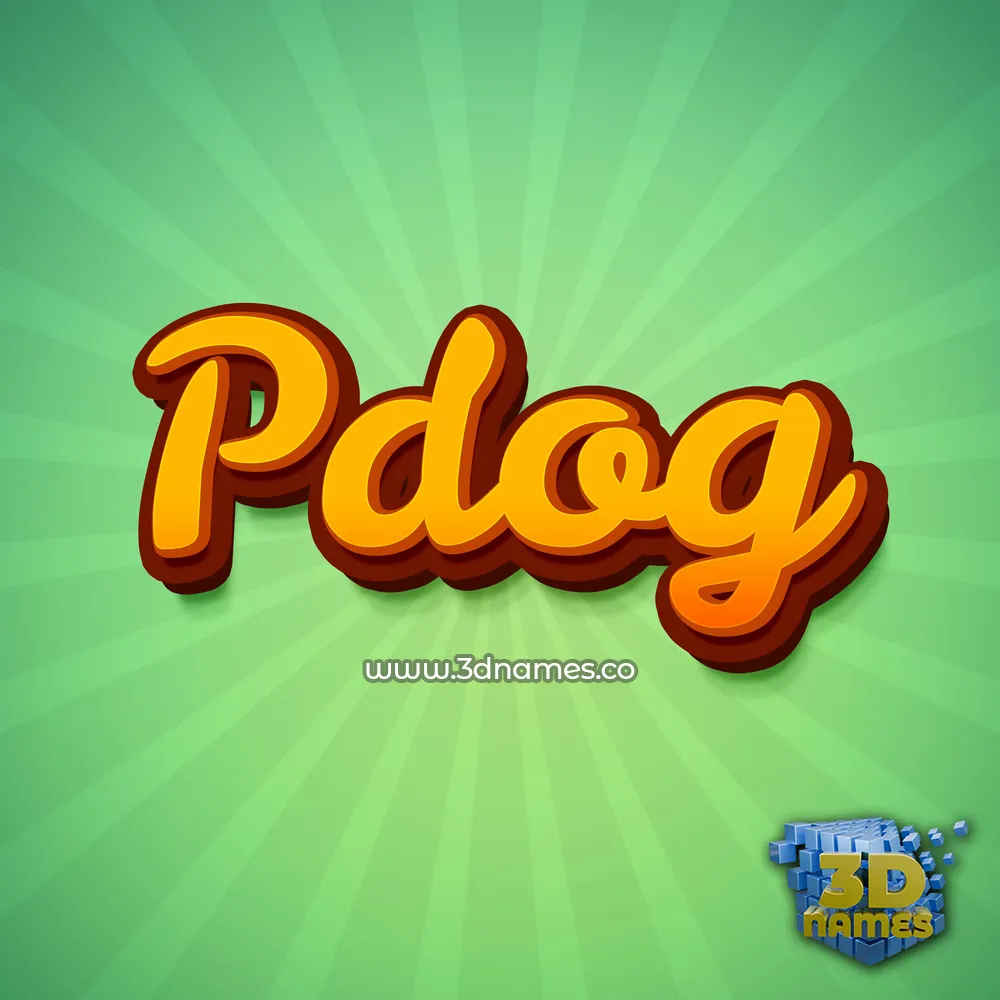 pdog in Green Rays style - 3D name wallpaper