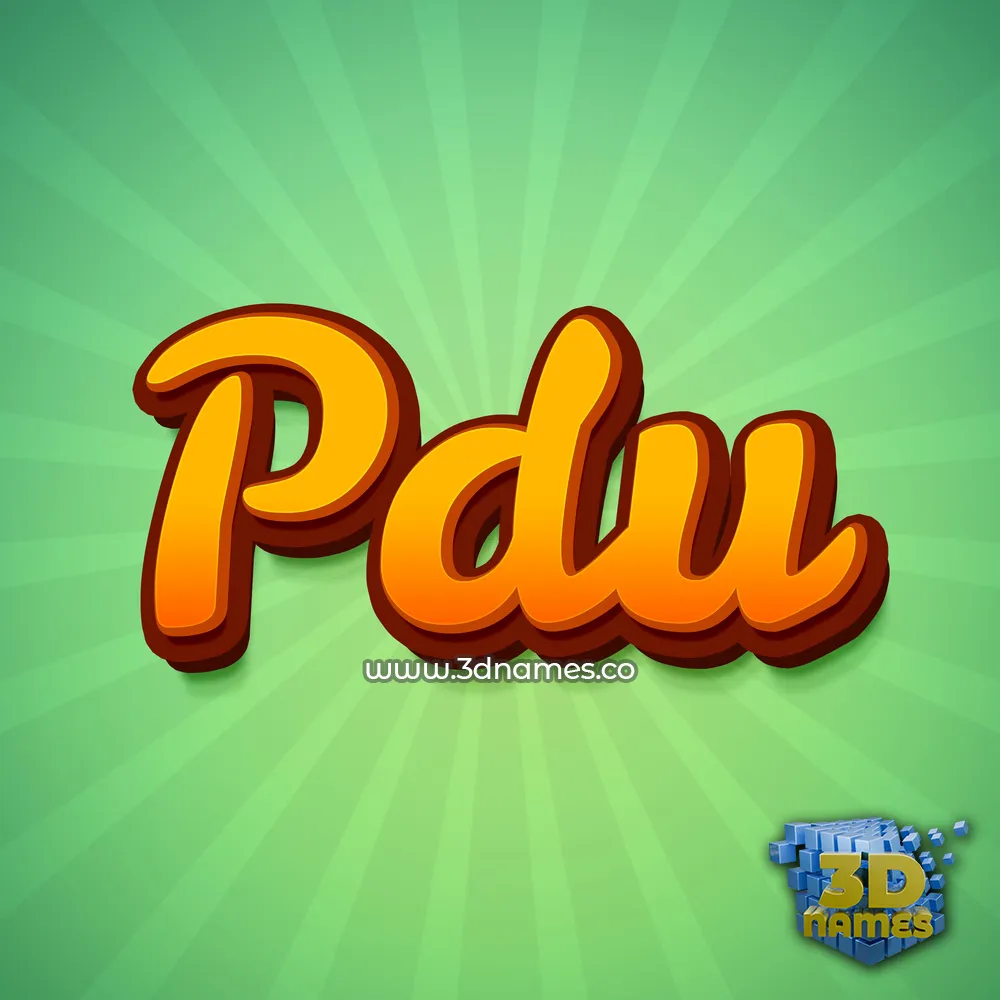 pdu in Green Rays style - 3D name wallpaper