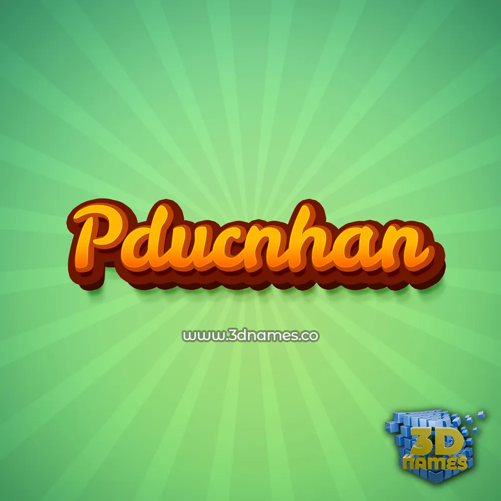 pducnhan in Green Rays style - 3D name wallpaper