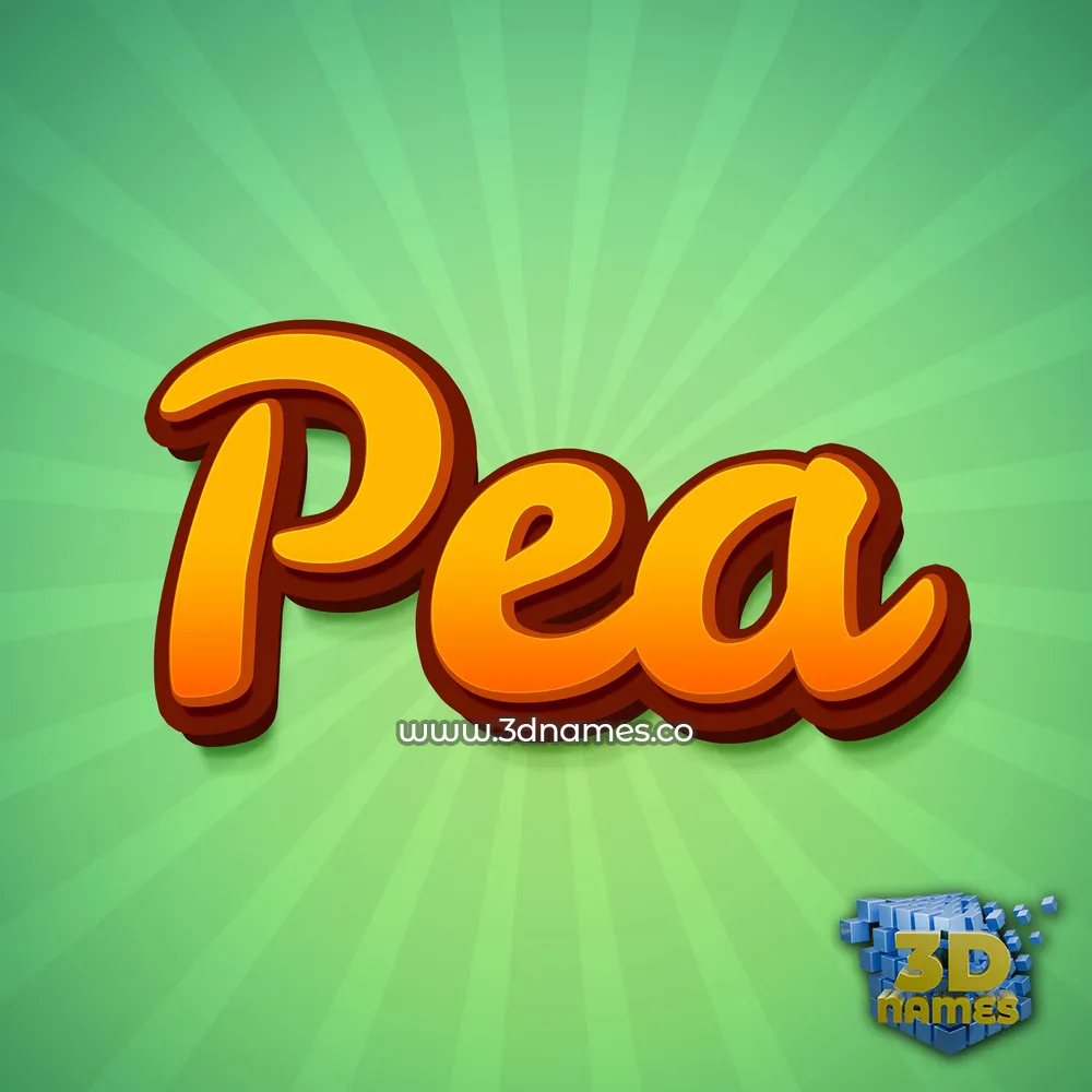 pea in Green Rays style - 3D name wallpaper