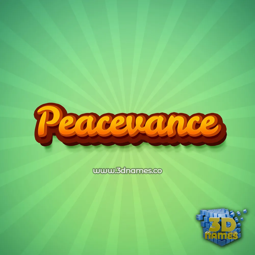 peacevance in Green Rays style - 3D name wallpaper