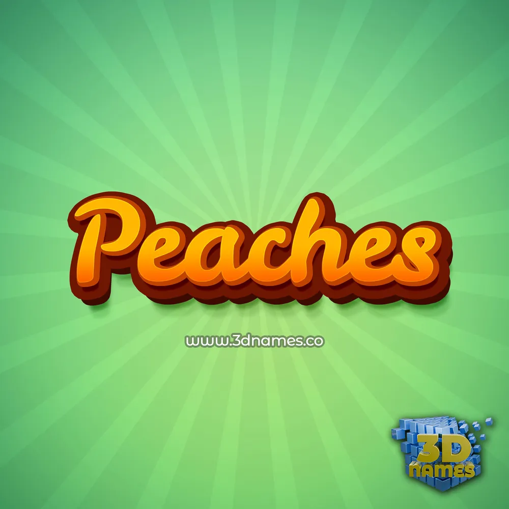 peaches in Green Rays style - 3D name wallpaper