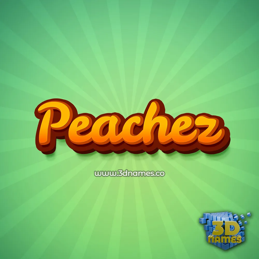 peachez in Green Rays style - 3D name wallpaper