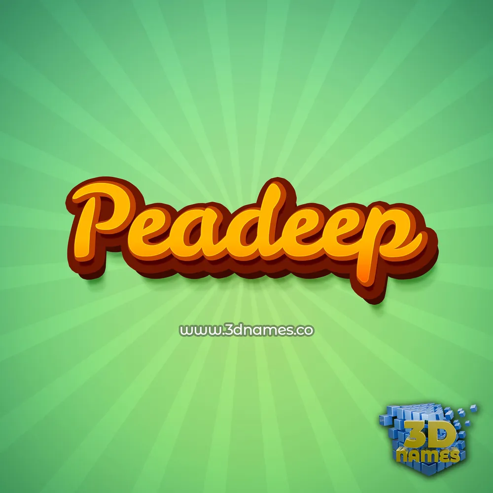peadeep in Green Rays style - 3D name wallpaper
