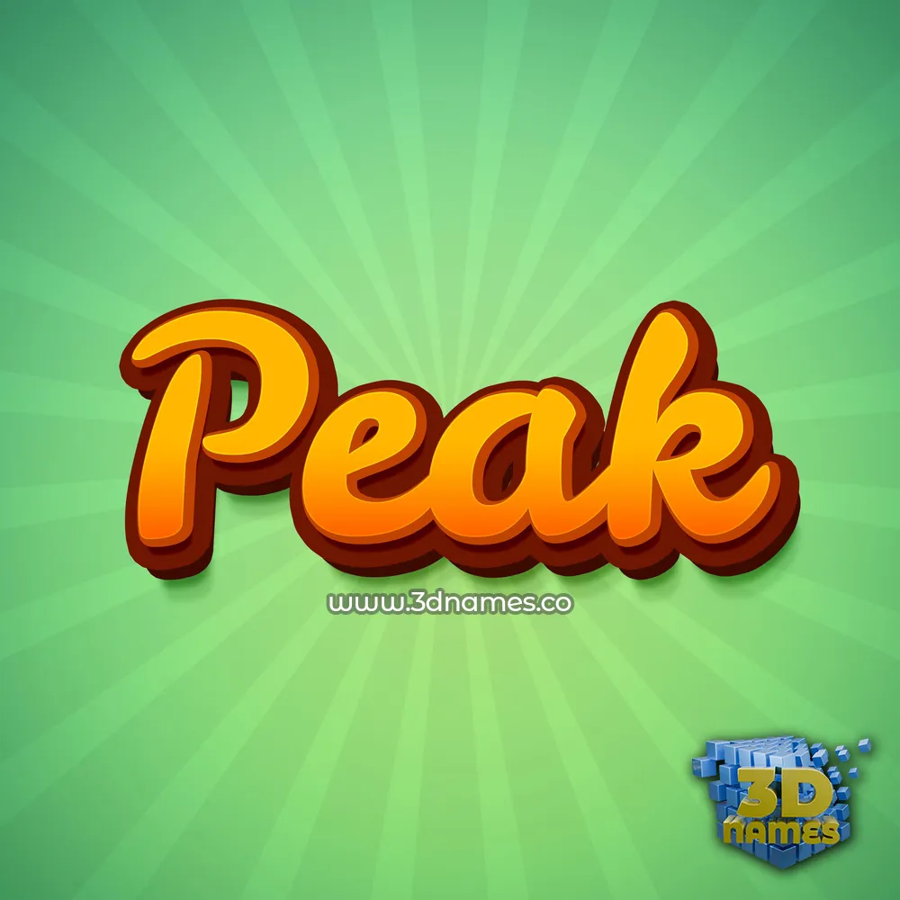 peak in Green Rays style - 3D name wallpaper