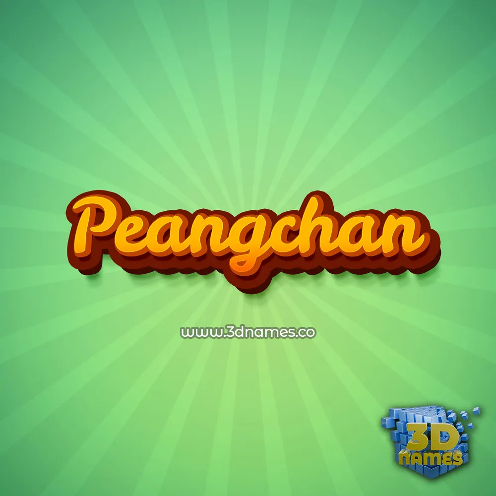 peangchan in Green Rays style - 3D name wallpaper