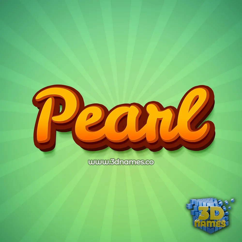 pearl in Green Rays style - 3D name wallpaper