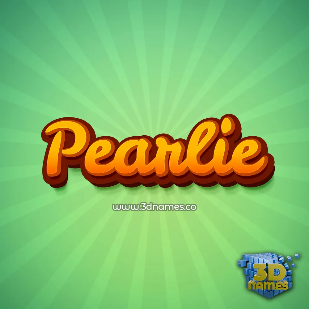 pearlie in Green Rays style - 3D name wallpaper