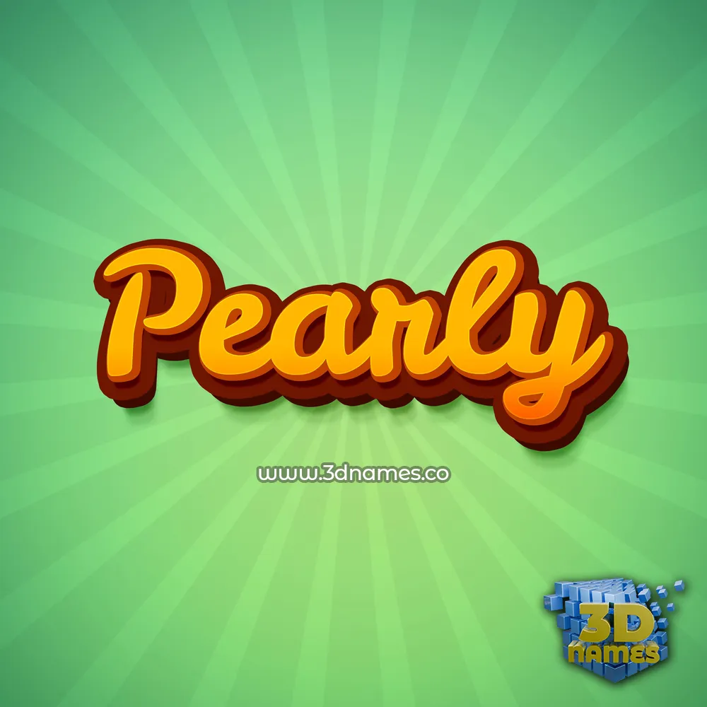 pearly in Green Rays style - 3D name wallpaper