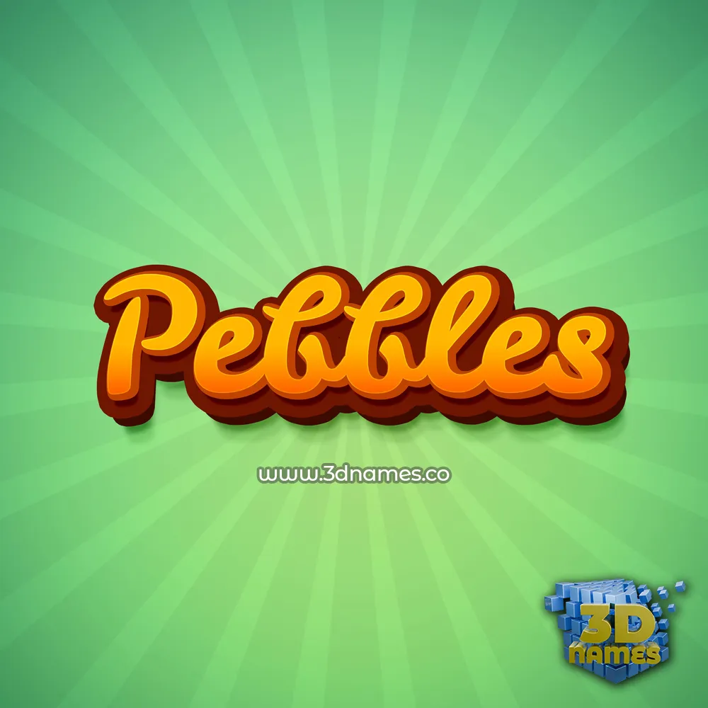 pebbles in Green Rays style - 3D name wallpaper