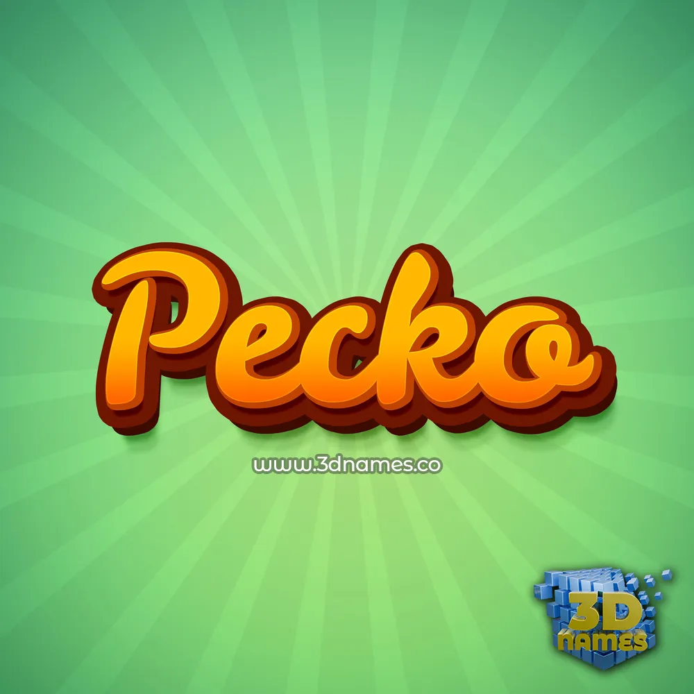 pecko in Green Rays style - 3D name wallpaper