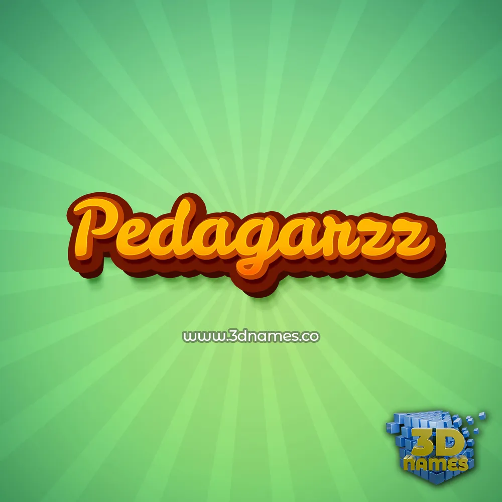 pedagarzz in Green Rays style - 3D name wallpaper