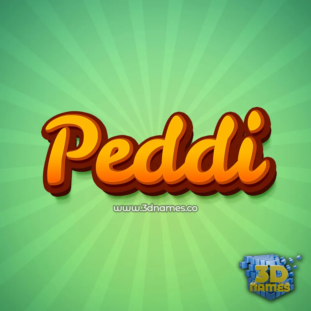 peddi in Green Rays style - 3D name wallpaper