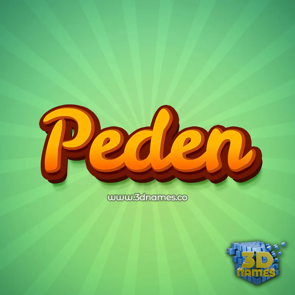 peden in Green Rays style - 3D name wallpaper