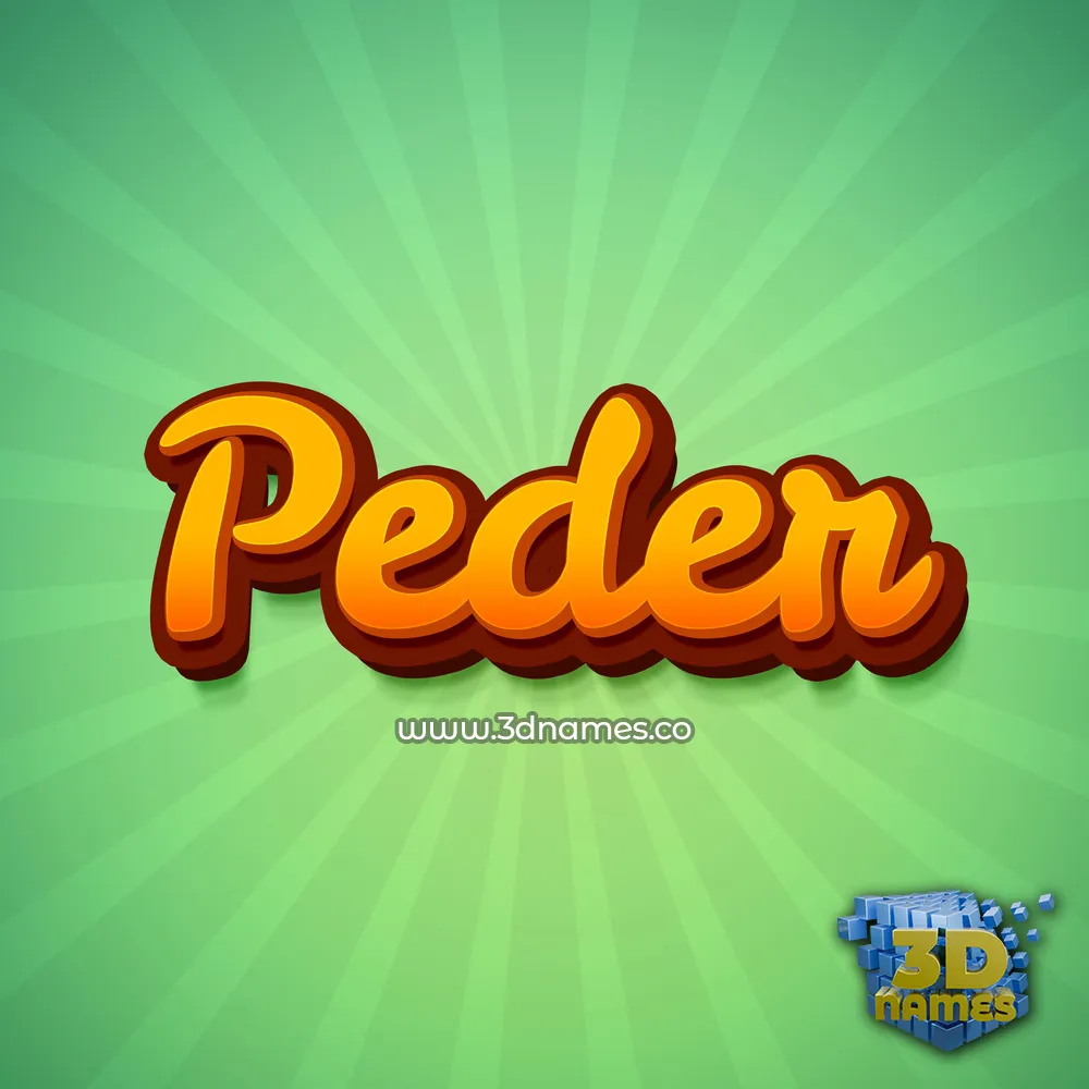 peder in Green Rays style - 3D name wallpaper