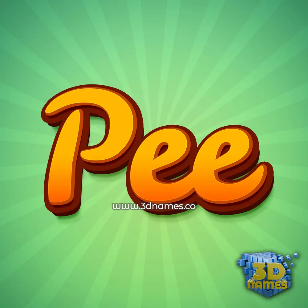 pee in Green Rays style - 3D name wallpaper