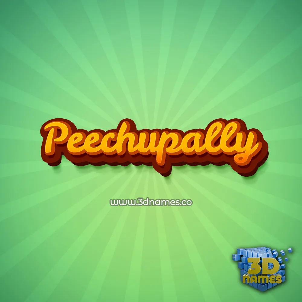 peechupally in Green Rays style - 3D name wallpaper