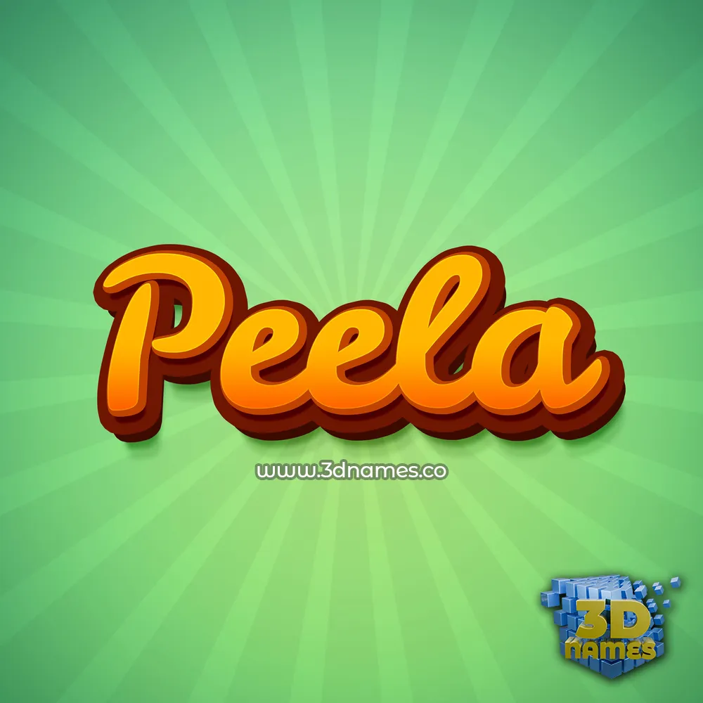 peela in Green Rays style - 3D name wallpaper