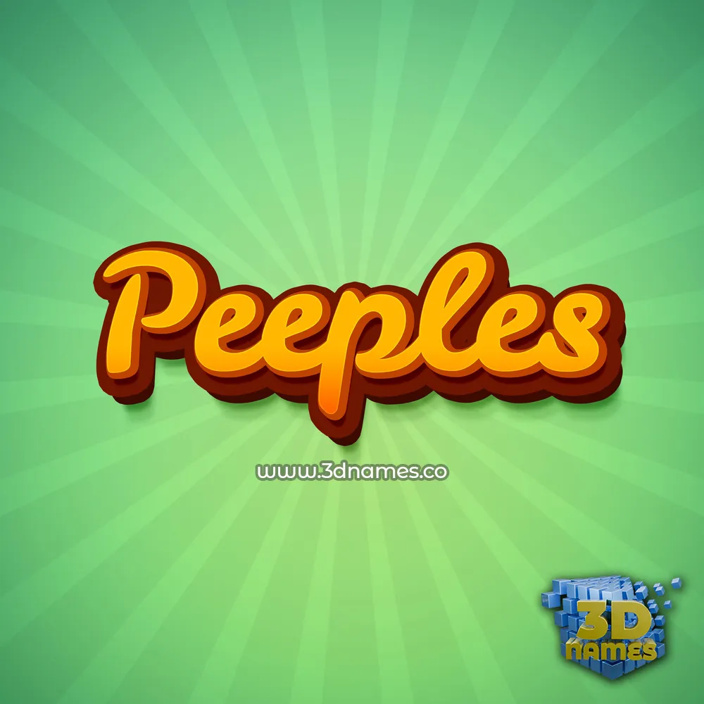 peeples in Green Rays style - 3D name wallpaper