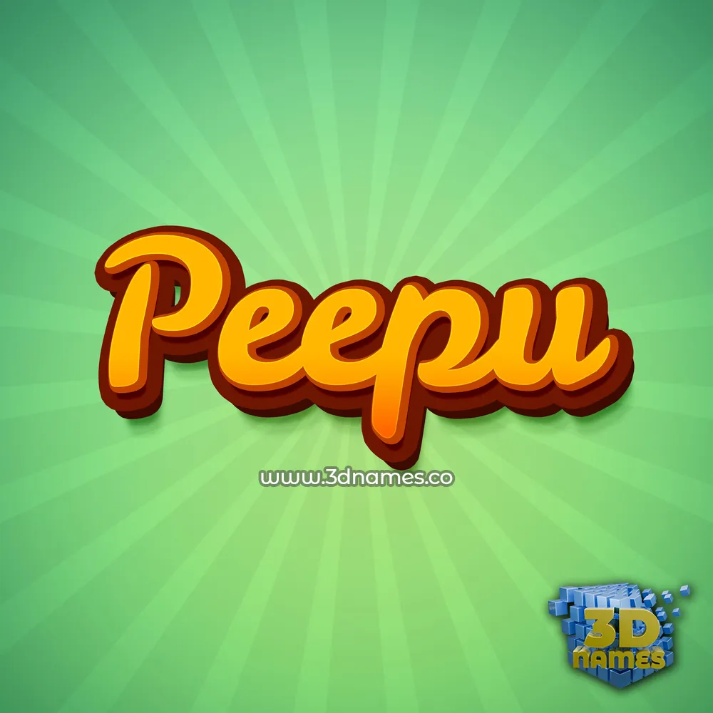 peepu in Green Rays style - 3D name wallpaper