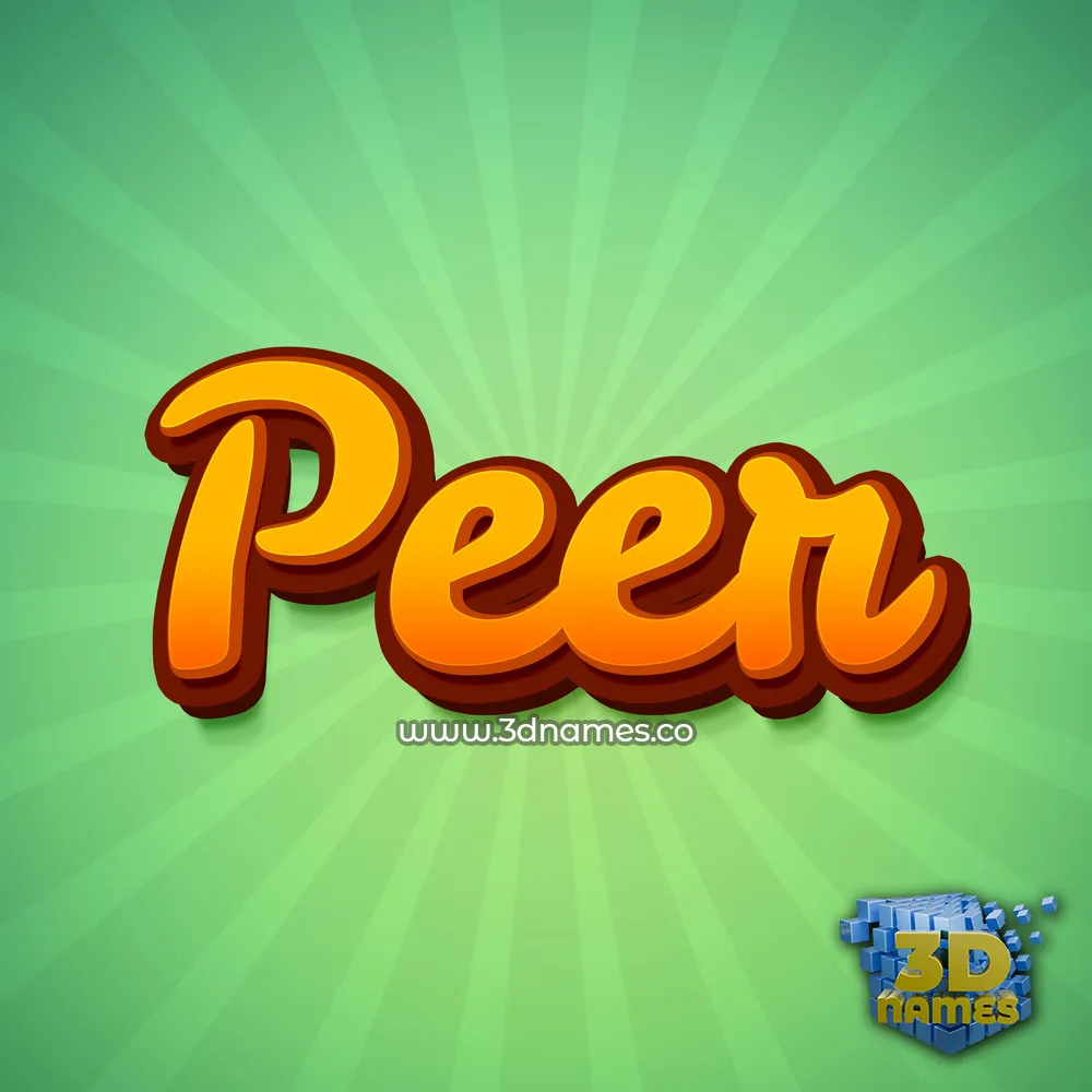 peer in Green Rays style - 3D name wallpaper