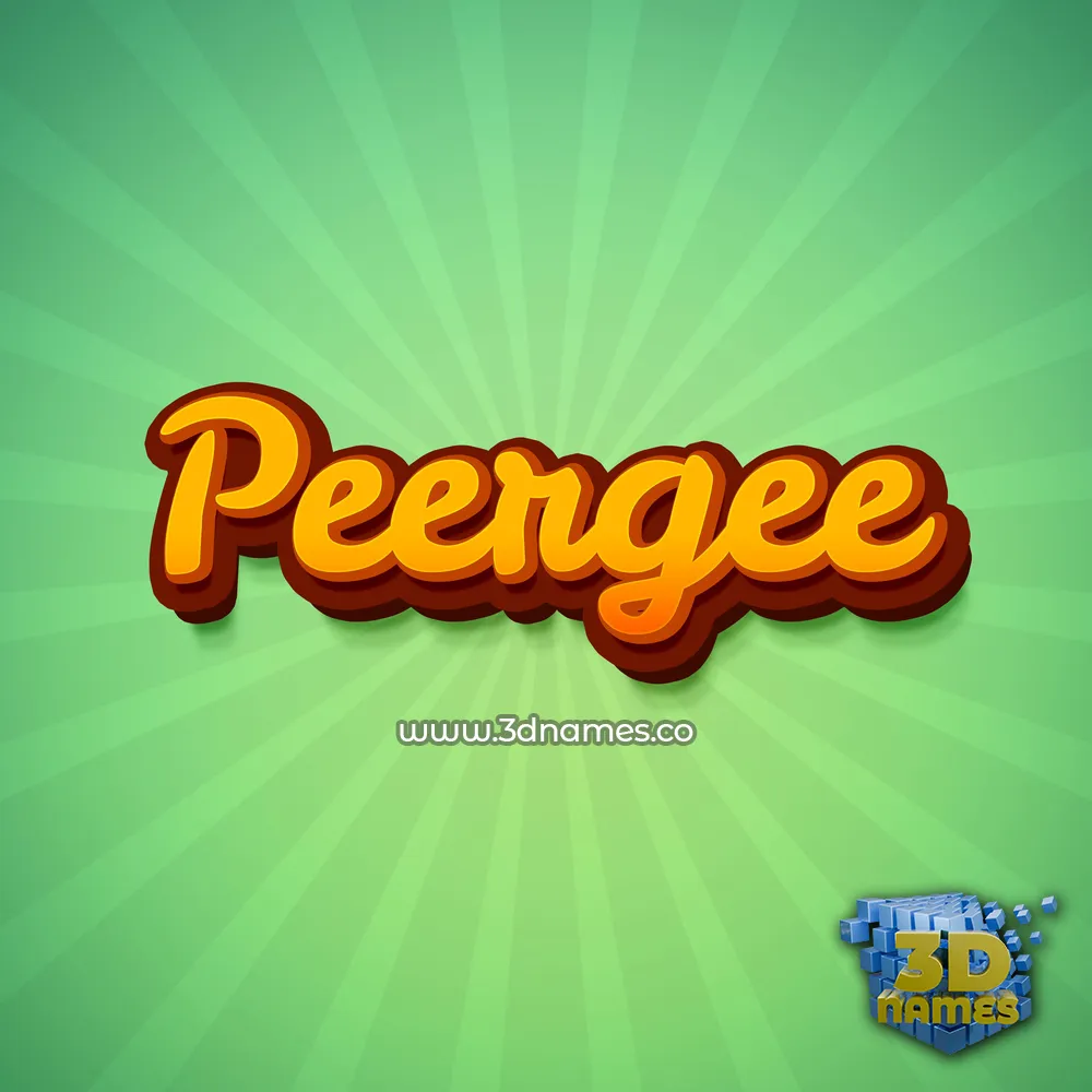 peergee in Green Rays style - 3D name wallpaper