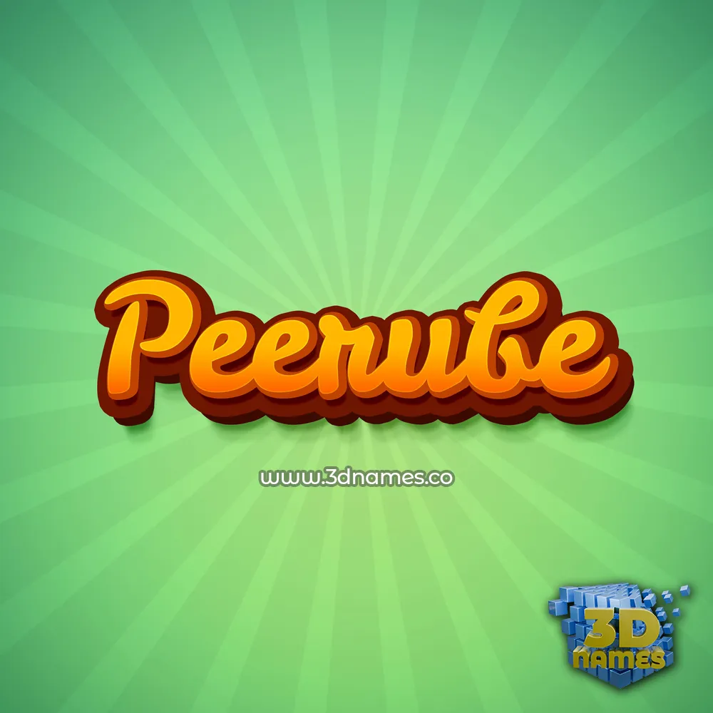 peerube in Green Rays style - 3D name wallpaper