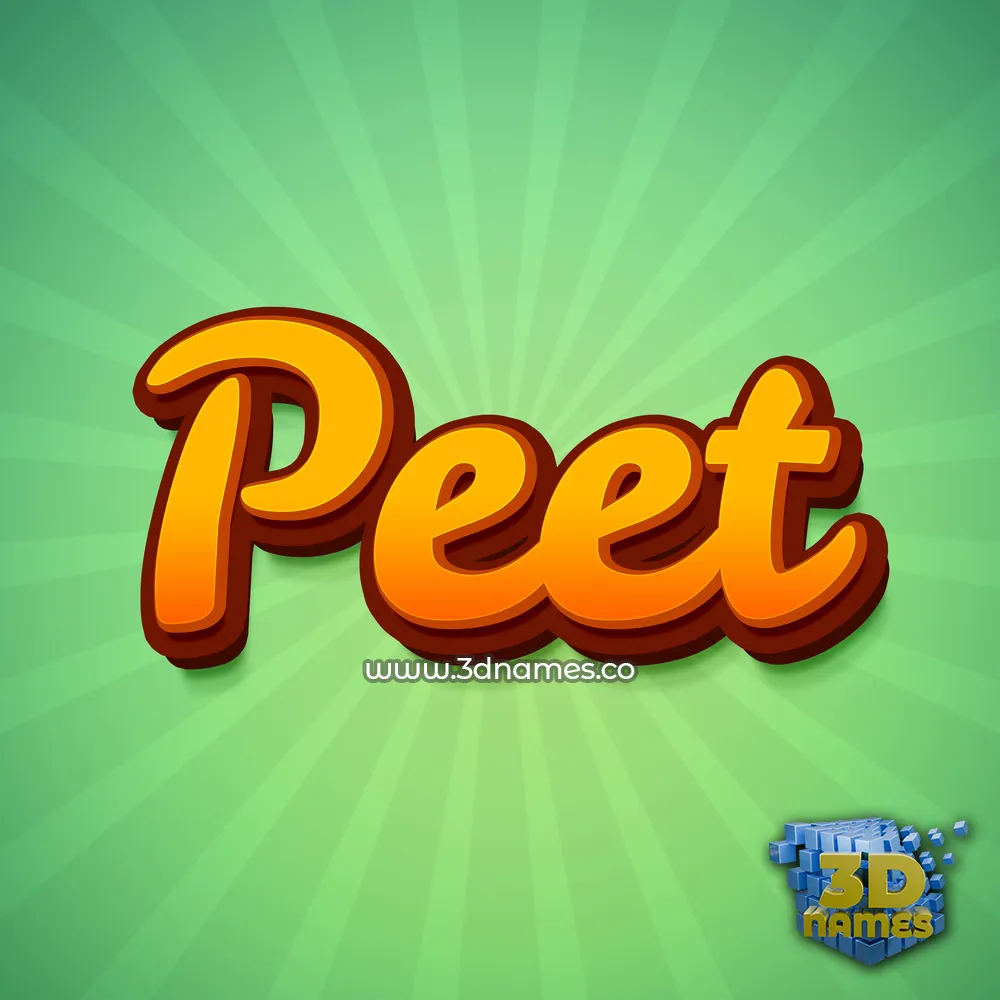 peet in Green Rays style - 3D name wallpaper