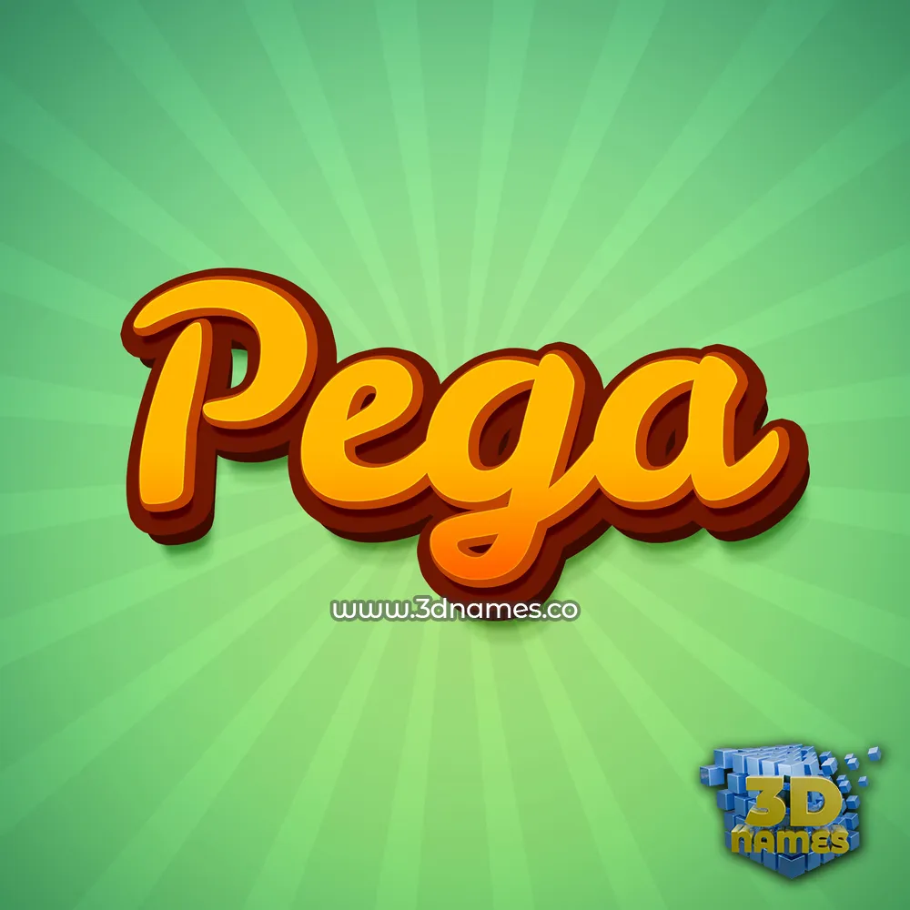 pega in Green Rays style - 3D name wallpaper